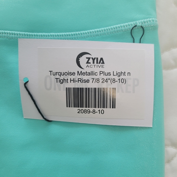 Zyia Turquoise Metallic Hi-Rise Leggings (8-10) - Picture 2 of 3